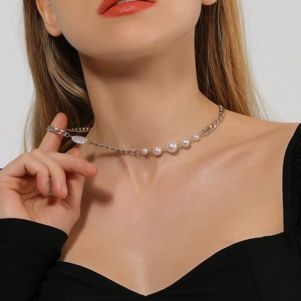 chokers 2021 pearl alloy stitching chain necklace for women korean fashion personality clavicle necklaces short collars female, Golden;silver
chokers 2021 pearl alloy stitching chain necklace for women korean fashion personality clavicle necklaces short collars female, Golden;silver