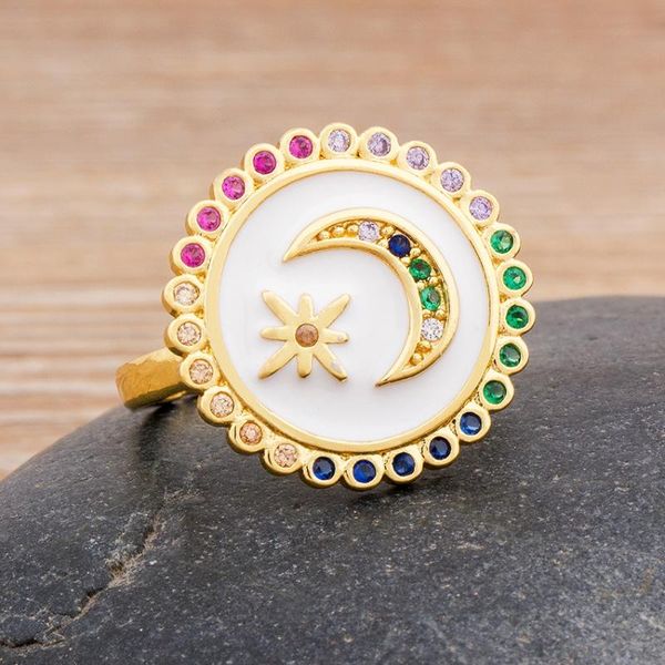 wedding rings 2021 design classic red/black/white colors round moon for women charm fingers ring copper cz factory jewelry wholesale, Slivery;golden
wedding rings 2021 design classic red/black/white colors round moon for women charm fingers ring copper cz factory jewelry wholesale, Slivery;golden