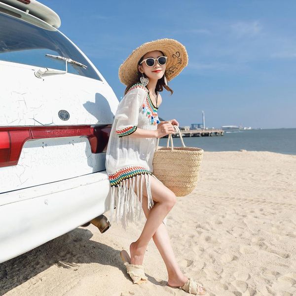 women's jackets 2021 fringed decoration all-match lace blouse is thin beach sunscreen bikini swimsuit with shawl pullover jacket, Black;brown
women's jackets 2021 fringed decoration all-match lace blouse is thin beach sunscreen bikini swimsuit with shawl pullover jacket, Black;brown