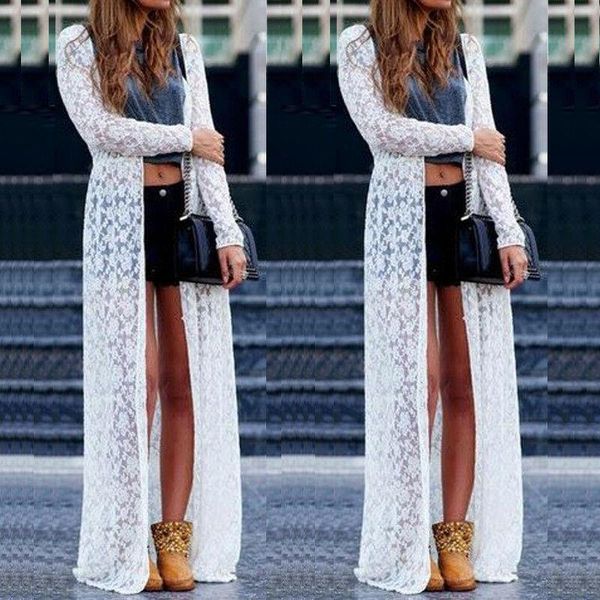 women dresses a line sheer lace dress cover up summer cardigan beach long lady robe femme ropa mujer elegant, Black;gray
women dresses a line sheer lace dress cover up summer cardigan beach long lady robe femme ropa mujer elegant, Black;gray