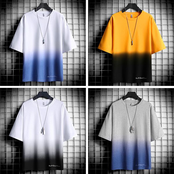 men's t shirts 2021 t-shirt short sleeve summer brand youth student loose version gradient fashion, White;black
men's t shirts 2021 t-shirt short sleeve summer brand youth student loose version gradient fashion, White;black