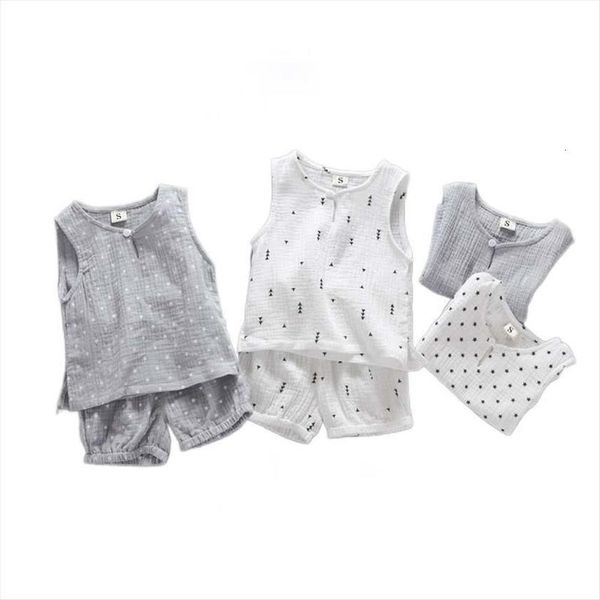 summer baby girls clothes boy set o neck sleeveless pullover short pants toddler pajamas, White
summer baby girls clothes boy set o neck sleeveless pullover short pants toddler pajamas, White