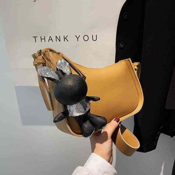 evening bags bag women 2021 winter women's fashion single shoulder underarm solid color pu crcent msenger bag
