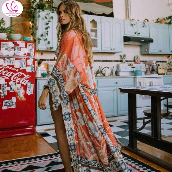 100% cotton bikini cover-ups pink boho print self belted front open long kimono dress beach tunic women swim suit cover up 2001 women's, White;black
100% cotton bikini cover-ups pink boho print self belted front open long kimono dress beach tunic women swim suit cover up 2001 women's, White;black