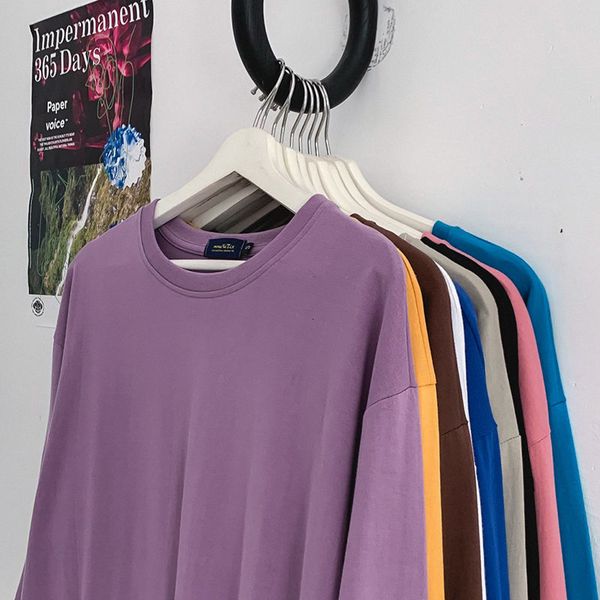 10 solid color women long sleeve t shirts korean tees oversized casual t-shirt, White
10 solid color women long sleeve t shirts korean tees oversized casual t-shirt, White