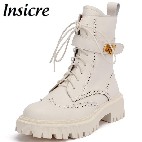 boots insicre 2021 round toe lace up zipper ankle autumn genuine leather women square high heel casual shoes size beige, Black
boots insicre 2021 round toe lace up zipper ankle autumn genuine leather women square high heel casual shoes size beige, Black