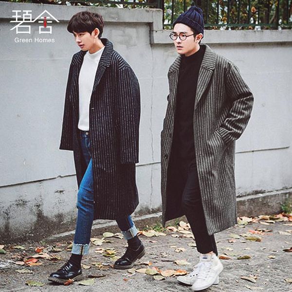 men's trench coats s-3xl 2021 long coat men clothing loose fashion single breasted stripe outerwear, Tan;black
men's trench coats s-3xl 2021 long coat men clothing loose fashion single breasted stripe outerwear, Tan;black