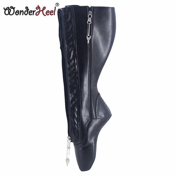 wonderheel ultra high heel 18cm heelless stiletto matte leather women knee ballet boots locked zipper fetish boot, Black
wonderheel ultra high heel 18cm heelless stiletto matte leather women knee ballet boots locked zipper fetish boot, Black