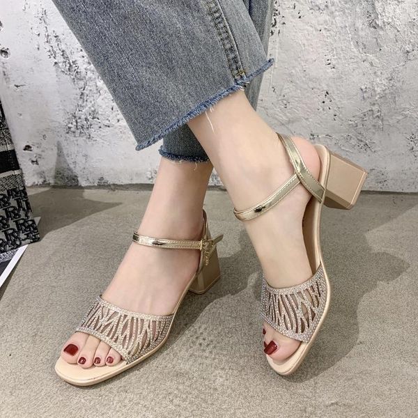 sandals women shoes fashion square high heels buckle stylish solid color footwear, Black
sandals women shoes fashion square high heels buckle stylish solid color footwear, Black