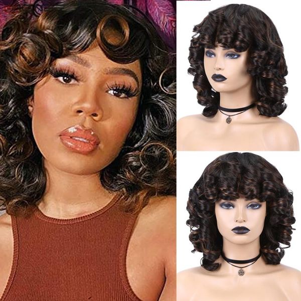 synthetic wigs wignee short hair afro curly wig with bangs loose for black women high temperature fiber glueless ombre
synthetic wigs wignee short hair afro curly wig with bangs loose for black women high temperature fiber glueless ombre