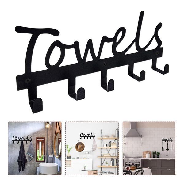 hooks & rails 5 hook wall mount towel rack for bathroom hanging holder iron letter decorative key hat clothes organizer
hooks & rails 5 hook wall mount towel rack for bathroom hanging holder iron letter decorative key hat clothes organizer