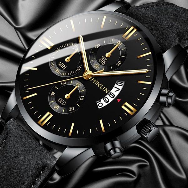 wristwatches 2021 luxury mens watch fashion sport wrist alloy case leather band quartz business wristwatch calendar clock, Slivery;brown
wristwatches 2021 luxury mens watch fashion sport wrist alloy case leather band quartz business wristwatch calendar clock, Slivery;brown