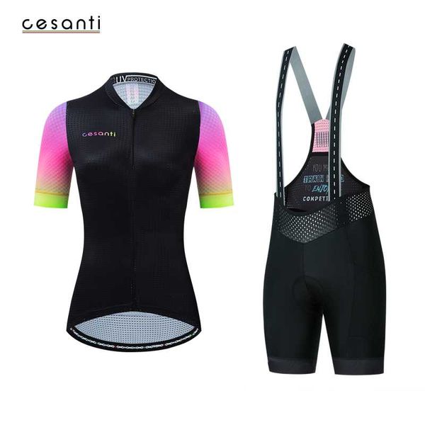 cesanti women cycling jersey and bib shorts sets gel pad summer pro bicycle clothing with pockets ciclismo wear racing, Black;blue
cesanti women cycling jersey and bib shorts sets gel pad summer pro bicycle clothing with pockets ciclismo wear racing, Black;blue
