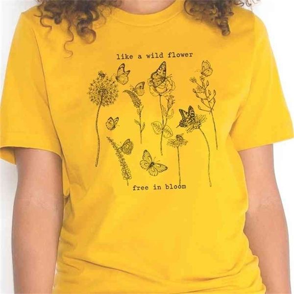 like a wild flower in bloom flowers butterflies printed t shirt women short sleeve cotton fashion graphic tees 210512, White
like a wild flower in bloom flowers butterflies printed t shirt women short sleeve cotton fashion graphic tees 210512, White