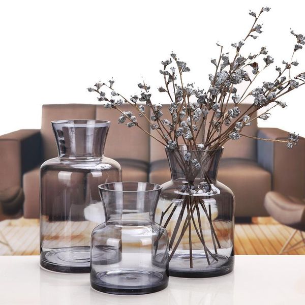 vases simple gray rose hydroponics transparent colored glass vase for home decor europe decoration table
vases simple gray rose hydroponics transparent colored glass vase for home decor europe decoration table