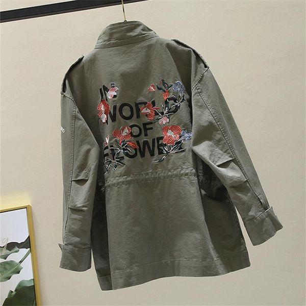 women's jackets harajuku autumn loose embroidery flower drawstring baseball jacket women outerwear short coat female chaqueta mujer, Black;brown
women's jackets harajuku autumn loose embroidery flower drawstring baseball jacket women outerwear short coat female chaqueta mujer, Black;brown