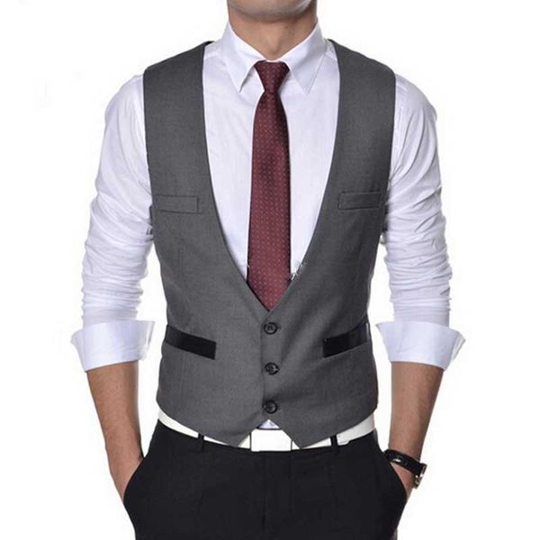 men's vests gray slim fit men vest for one piece man suit waistcoat fashion custom v neck groomsmen tuxedo gentleman waist coat, Black;white
men's vests gray slim fit men vest for one piece man suit waistcoat fashion custom v neck groomsmen tuxedo gentleman waist coat, Black;white