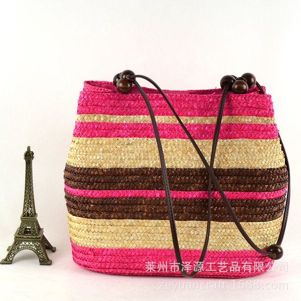 rattan capacity designer wicker style straw beach bag, Black;red 
rattan capacity designer wicker style straw beach bag, Black;red