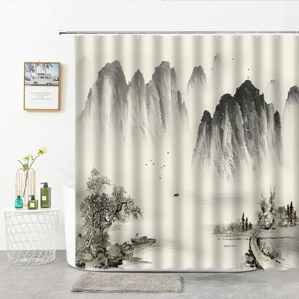 shower curtains ink landscape painting curtain modern chinese and water artistic conception home decor bathroom
shower curtains ink landscape painting curtain modern chinese and water artistic conception home decor bathroom