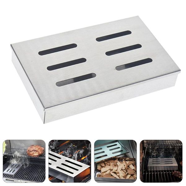 tools & accessories barbecue smoker box stainless steel spice practical grill