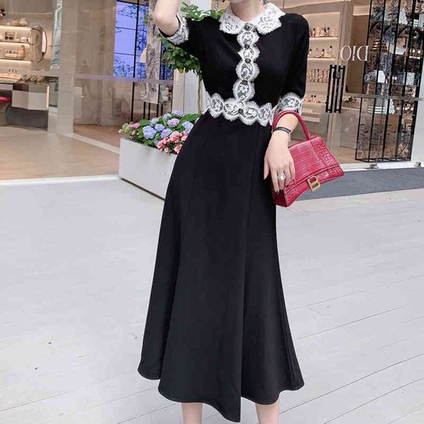 summer lace sleeves party thin temperament mid-length black dress quality women's clothes, Black;gray
summer lace sleeves party thin temperament mid-length black dress quality women's clothes, Black;gray