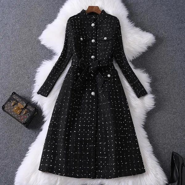 women's wool & blends woolen coat 2021 autumn style small fragrance female tweed mid-length, Black
women's wool & blends woolen coat 2021 autumn style small fragrance female tweed mid-length, Black