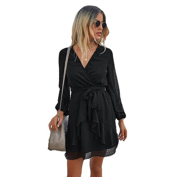 casual dresses european and american style autumn fashion ruffled v-neck long-sleeved dress women, Black;gray
casual dresses european and american style autumn fashion ruffled v-neck long-sleeved dress women, Black;gray