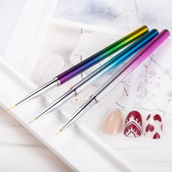 nail brushes easy to operate diy draw line pen for salon, Yellow