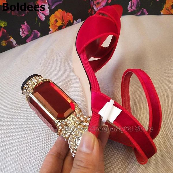 big diamond blcok heeled wedding shoes woman cross-belt ankle wrap velvet jewelled high heel gladiator sandals party, Black
big diamond blcok heeled wedding shoes woman cross-belt ankle wrap velvet jewelled high heel gladiator sandals party, Black