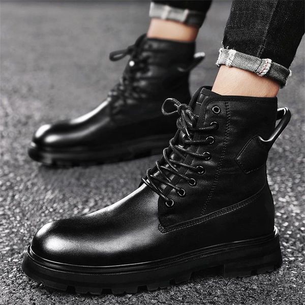 winter new black pu high martin boots men classic round head thick bottom lace up comfortable fashion leisure full match dh352
winter new black pu high martin boots men classic round head thick bottom lace up comfortable fashion leisure full match dh352