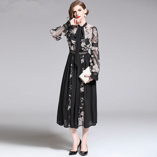 spring summer women elegant bow collar pink rose flower embroidery feather vintage mesh chiffon evening party long dress 210416, Black;gray
spring summer women elegant bow collar pink rose flower embroidery feather vintage mesh chiffon evening party long dress 210416, Black;gray