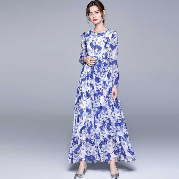 women spring designer elegant floral chiffon maxi dress holiday long sleeve party robe ladies vintage print dresses vestidos 210525, Black;gray
women spring designer elegant floral chiffon maxi dress holiday long sleeve party robe ladies vintage print dresses vestidos 210525, Black;gray