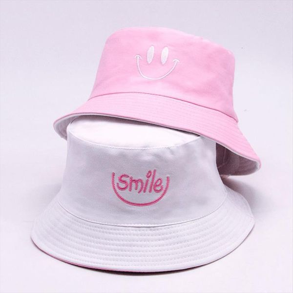 cute white pink print smile letter women bucket hat double sided smiling face fashion bob cap hip hop gorro, Blue;gray
cute white pink print smile letter women bucket hat double sided smiling face fashion bob cap hip hop gorro, Blue;gray