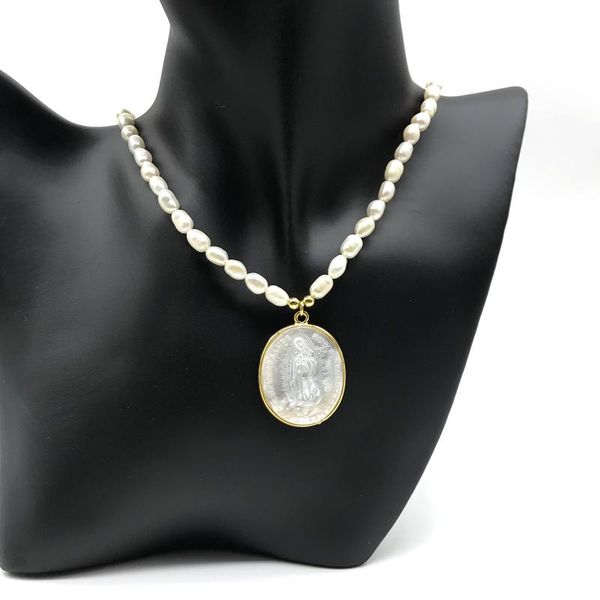 5pcs/lot handmade item female virgin mary medallion freshwater pearl necklace with extension pendant necklaces, Silver
5pcs/lot handmade item female virgin mary medallion freshwater pearl necklace with extension pendant necklaces, Silver