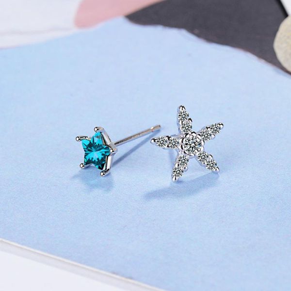 stud fashion korean style 925 sterling silver small earrings asymmetric five pointed star blue zircon crystal jewelry bijoux, Golden;silver
stud fashion korean style 925 sterling silver small earrings asymmetric five pointed star blue zircon crystal jewelry bijoux, Golden;silver