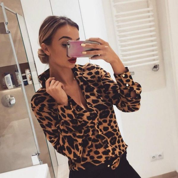 women summer leopard blouse 2021 fashion ol long sleeve v-neck buttoned loose casual shirt women's blouses & shirts, White
women summer leopard blouse 2021 fashion ol long sleeve v-neck buttoned loose casual shirt women's blouses & shirts, White