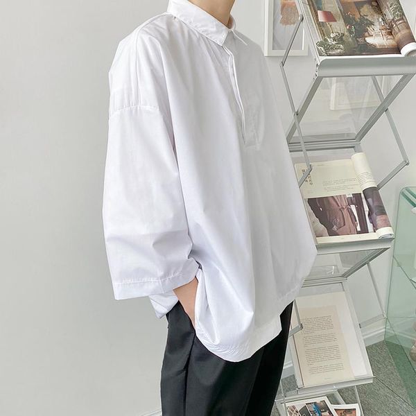 men's casual shirts big summer very simple fashion wide version sleeve head medium shirt tide korean five, White;black
men's casual shirts big summer very simple fashion wide version sleeve head medium shirt tide korean five, White;black