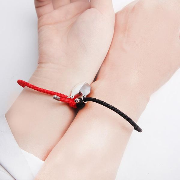 2pcs / set heart wish stone couples bracelet magnet attraction charm jewelry adjustable lucky rope bracelets gifts for women men, Golden;silver
2pcs / set heart wish stone couples bracelet magnet attraction charm jewelry adjustable lucky rope bracelets gifts for women men, Golden;silver