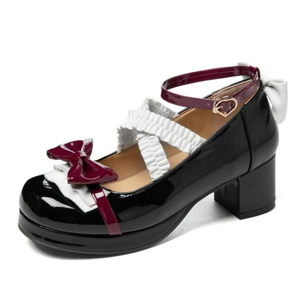 dress shoes japanese mori female retro round toe small leather women pumps students thick-soled lolita single, Black
dress shoes japanese mori female retro round toe small leather women pumps students thick-soled lolita single, Black