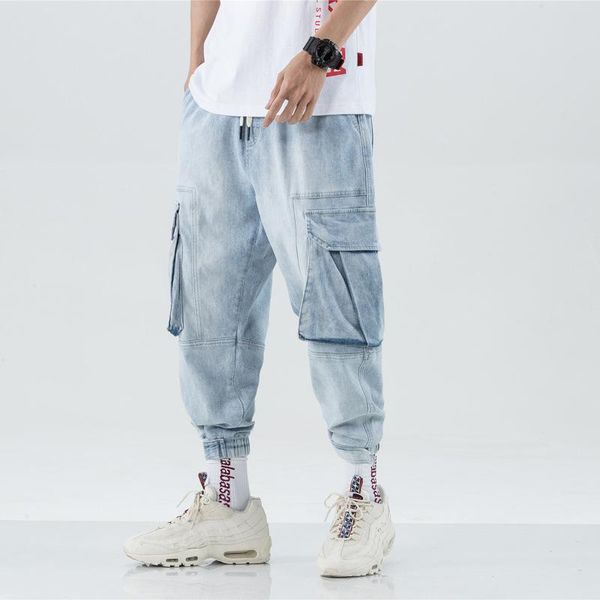 style tooling jeans men's loose casual all-match hip-hop waist non-stretch cotton high-quality trousers, Blue
style tooling jeans men's loose casual all-match hip-hop waist non-stretch cotton high-quality trousers, Blue