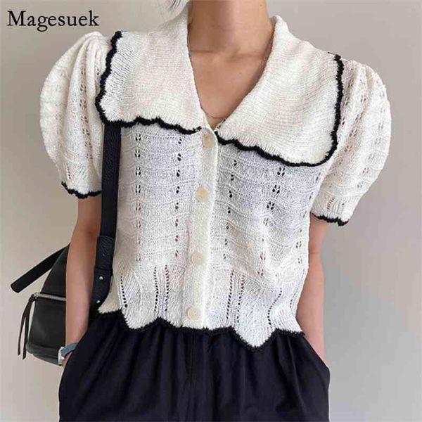 summer turn-down collar lace knit shirt woman puff short sleeve hollow out women's blouse fashion korean chic female 14254 210512, White
summer turn-down collar lace knit shirt woman puff short sleeve hollow out women's blouse fashion korean chic female 14254 210512, White