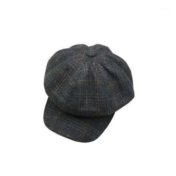 artistic retro plaid beret wool octagonal cap cool girl's autumn winter versatile duckbill hat painter berets, Blue;gray
artistic retro plaid beret wool octagonal cap cool girl's autumn winter versatile duckbill hat painter berets, Blue;gray