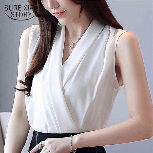 blusas mujer de moda women's summer blouses chiffon v collar office ladies white 3534 50 210506
blusas mujer de moda women's summer blouses chiffon v collar office ladies white 3534 50 210506