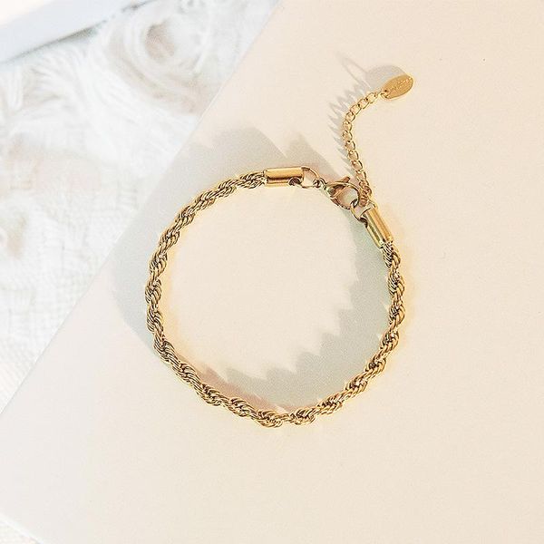 charm bracelets stainless steel simple twist chain bracelet summer beach leisure party jewelry korean women's daily collocation, Golden;silver
charm bracelets stainless steel simple twist chain bracelet summer beach leisure party jewelry korean women's daily collocation, Golden;silver