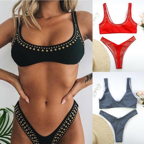 one-piece suits 2021 women's bikini set padded push-up bra rivet swimsuit bathing suit brazilian two piece beachwear
one-piece suits 2021 women's bikini set padded push-up bra rivet swimsuit bathing suit brazilian two piece beachwear