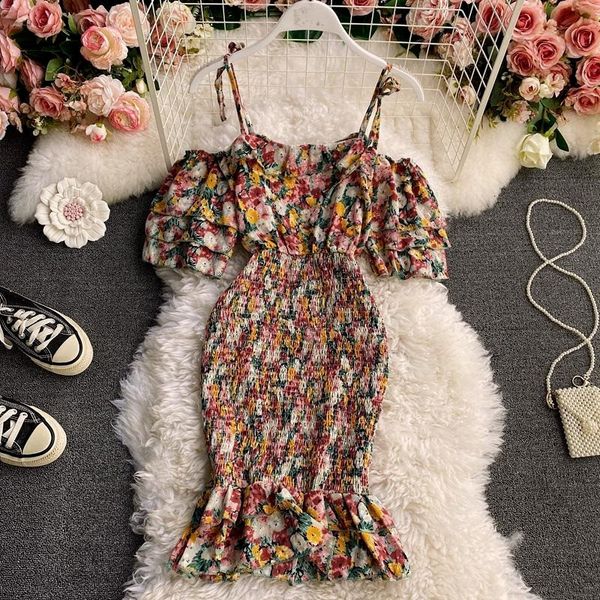 casual dresses retro floral skirt summer temperament suspender fashion slim fishtail bag hip chiffon dress party cqix, Black;gray
casual dresses retro floral skirt summer temperament suspender fashion slim fishtail bag hip chiffon dress party cqix, Black;gray