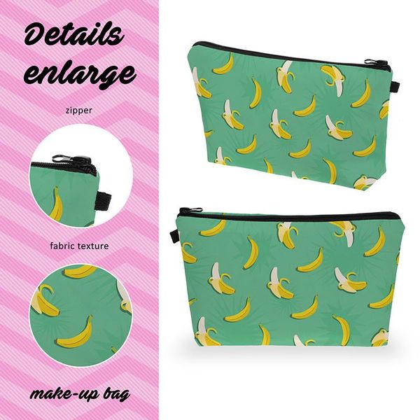 fashion cosmetic bag women fruits printing makeup bags travel organizer toiletry kits portable beautician & cases
fashion cosmetic bag women fruits printing makeup bags travel organizer toiletry kits portable beautician & cases