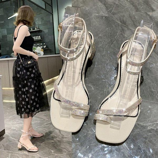 dress shoes fashion summer sandals women's rhinestone platform high heels sweet korean square 2021, Black
dress shoes fashion summer sandals women's rhinestone platform high heels sweet korean square 2021, Black