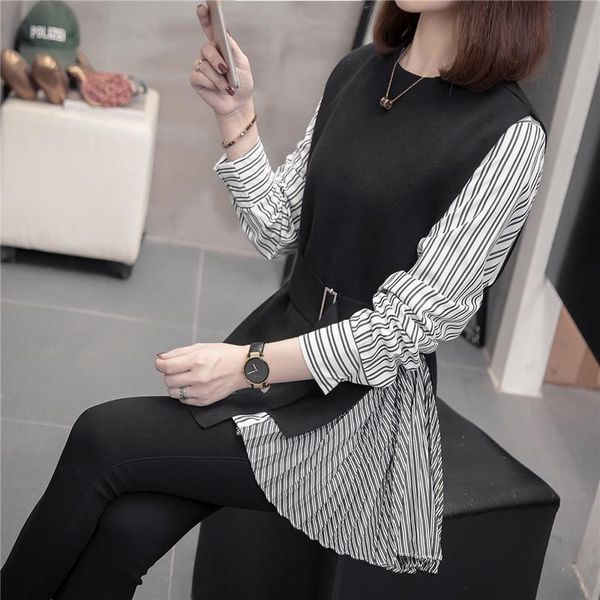 women's blouses & shirts 2021 fall fashion casual knit shirt long sleeve two piece blouse female plus size loose clothes ladies sweater, White
women's blouses & shirts 2021 fall fashion casual knit shirt long sleeve two piece blouse female plus size loose clothes ladies sweater, White