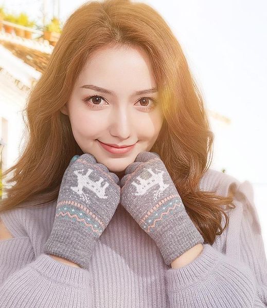 sports gloves winter knitted for little elk women warm wool plush outdoor riding mountaineering, Black
sports gloves winter knitted for little elk women warm wool plush outdoor riding mountaineering, Black